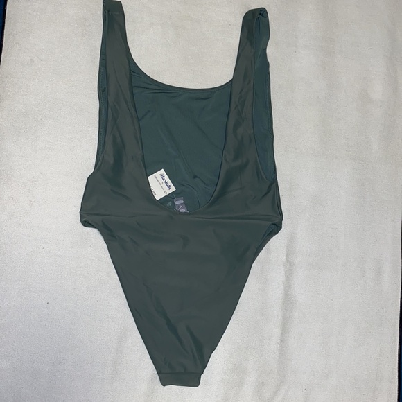 Aerie super high waisted one piece green swim suit Sz large - Picture 2 of 6
